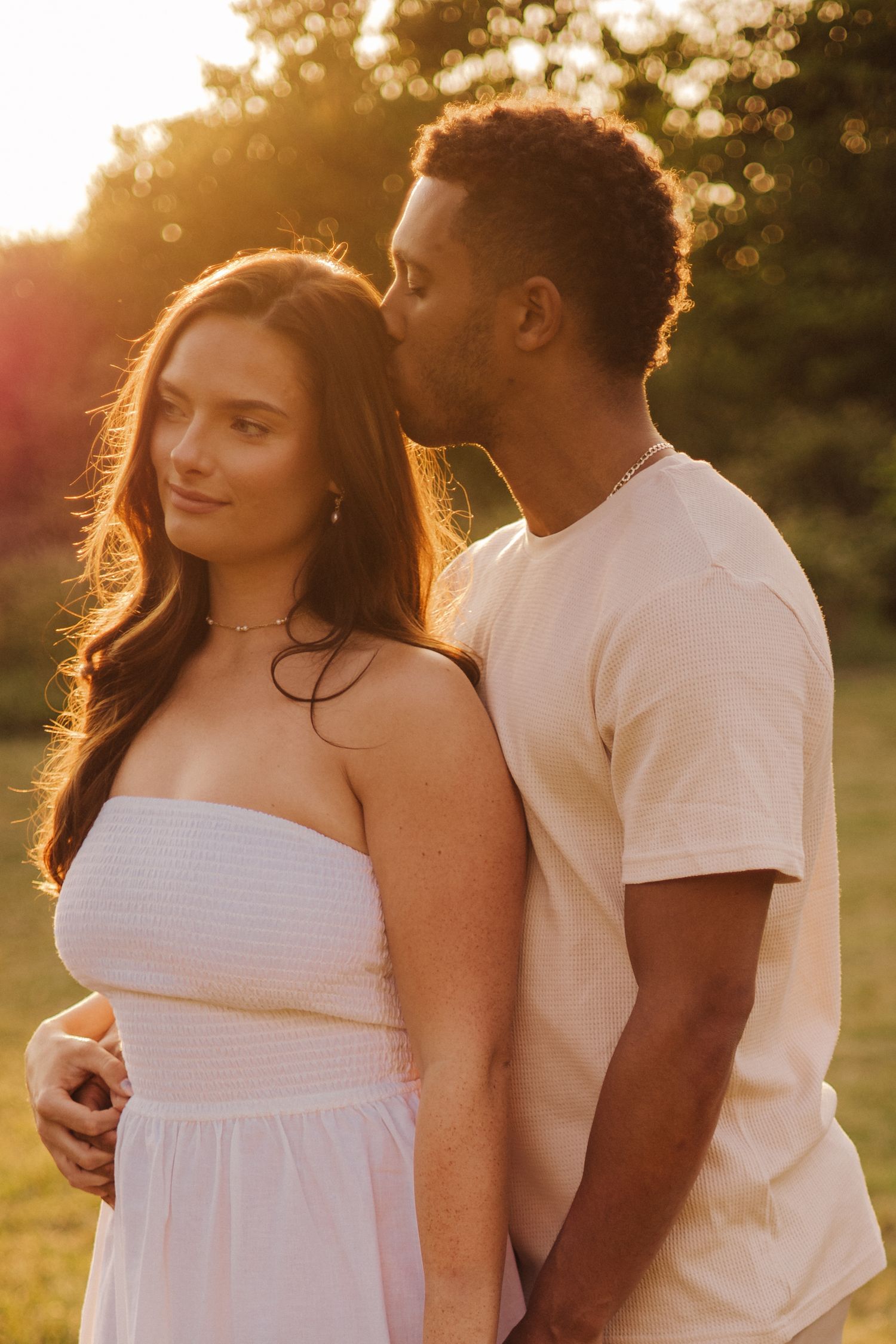 Couple during sunset shoot