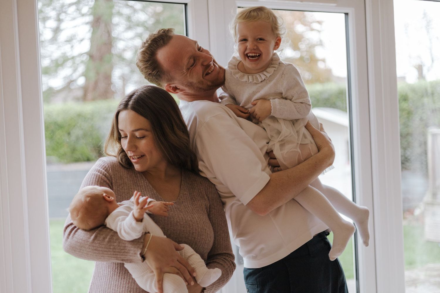 Family at home during their photoshoot in Codsall