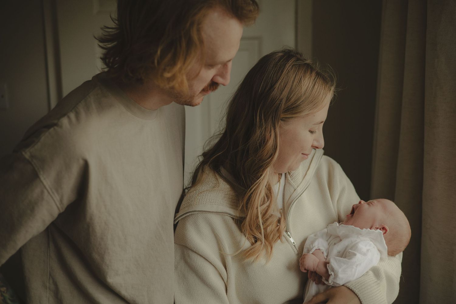 Photo of a newborn baby during newborn photography session in Telford.