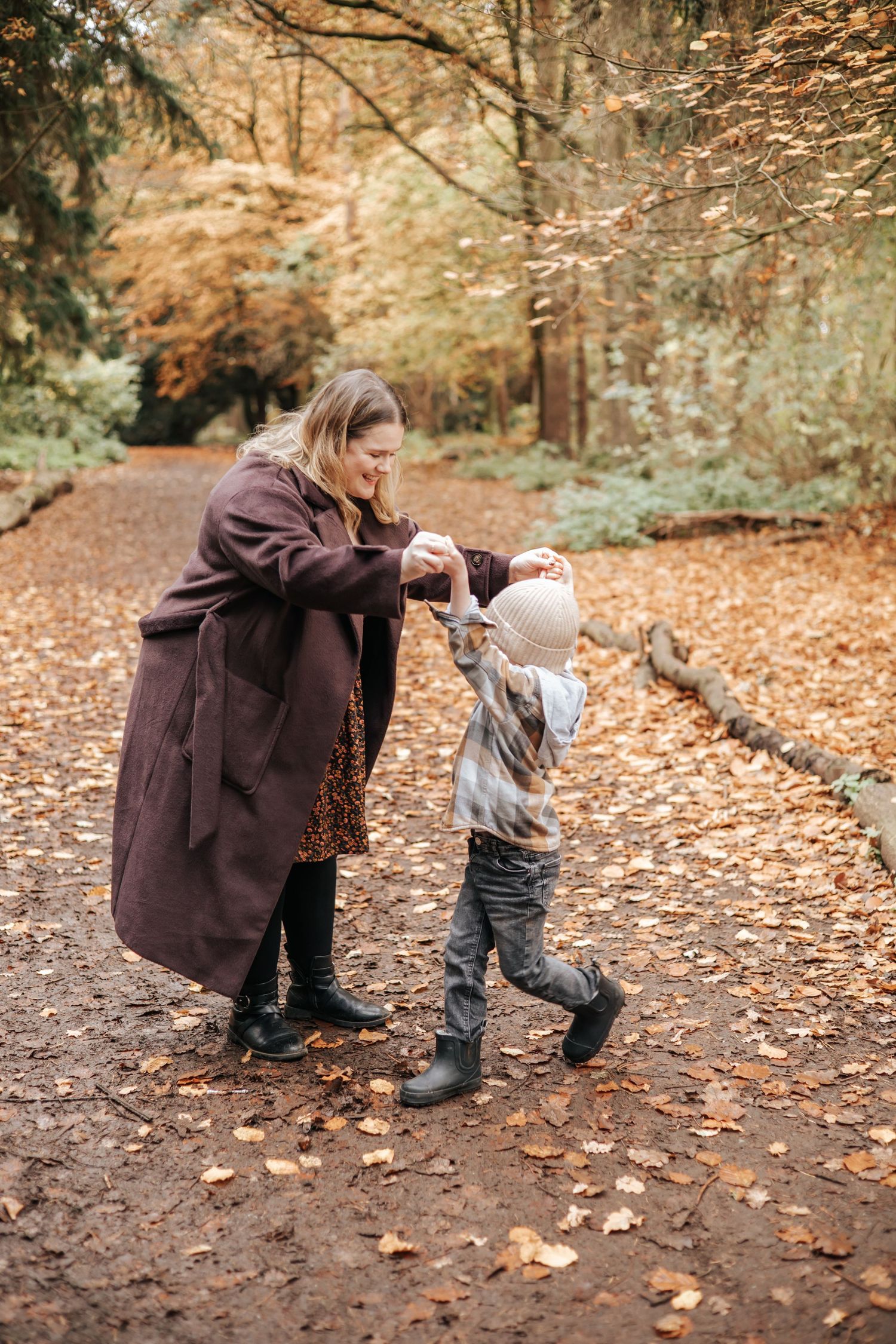 Mother and son during photoshoot in Shropshire