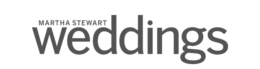 The Martha Stewart Weddings magazine logo appears in black text against a white background.