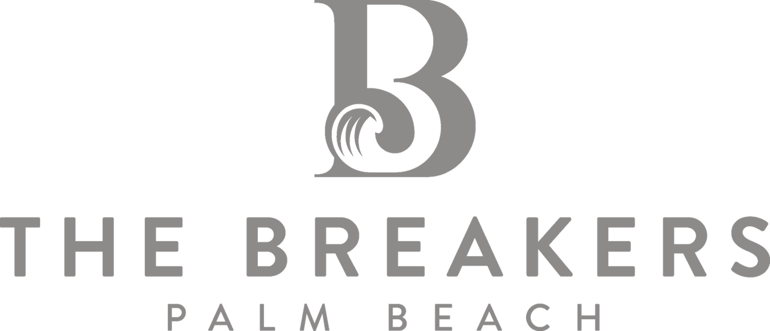 The Breakers Palm Beach luxury resort logo in refined gray typography.