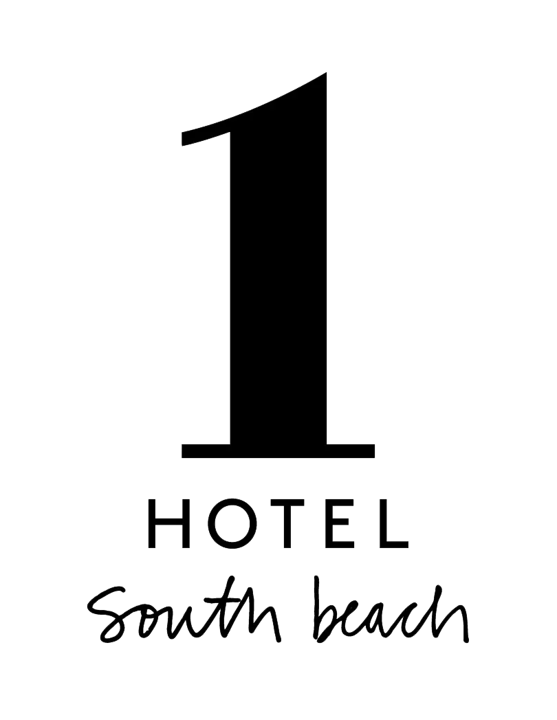Black number one logo with text 'HOTEL South beach' in stylish minimalist design on white background.