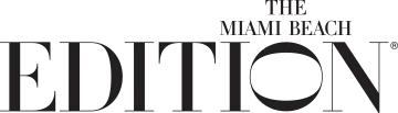 Stylized text banner showing 'THE MIAMI BEACH EDITION' in an elegant typographic design.