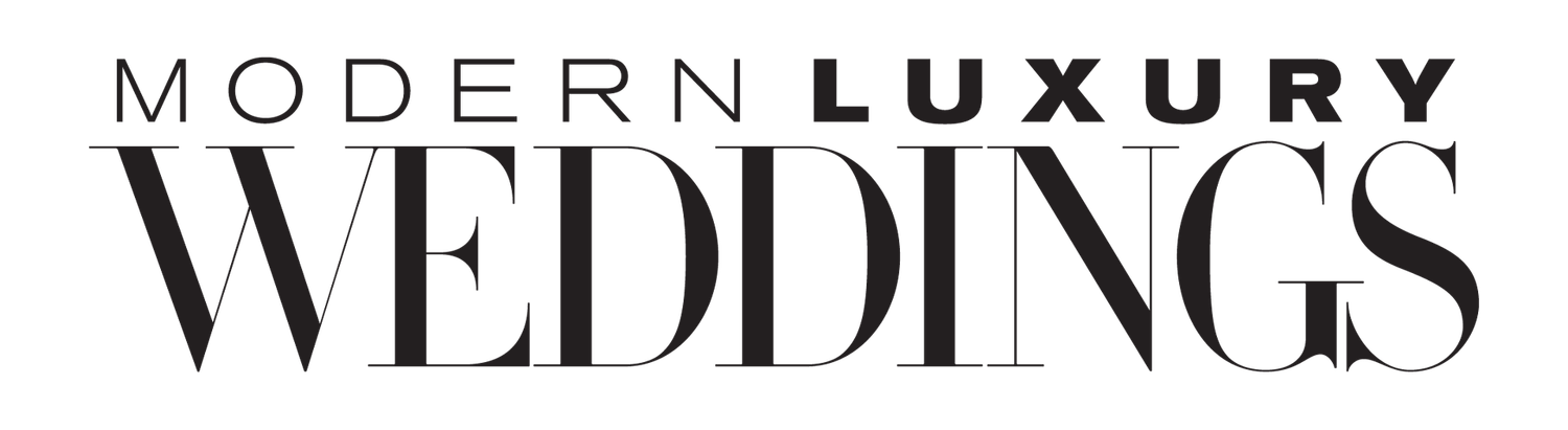 Black and white logo design for Modern Luxury Weddings magazine publication in elegant serif typography.