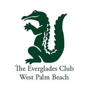 The Everglades Club West Palm Beach logo in dark green with elegant typography.