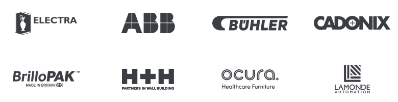 Industrial and engineering photography clients of Alan Harbord: Electra Polymers, ABB, Bühler, Cadonix, Brillopak, H+H, Lamonde Automation