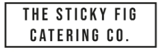 The Sticky Fig Catering Co. logo displayed in bold black text within a rectangular border.