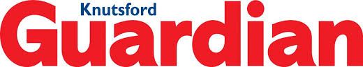 Red and black Knutsford Guardian newspaper logo on white background.