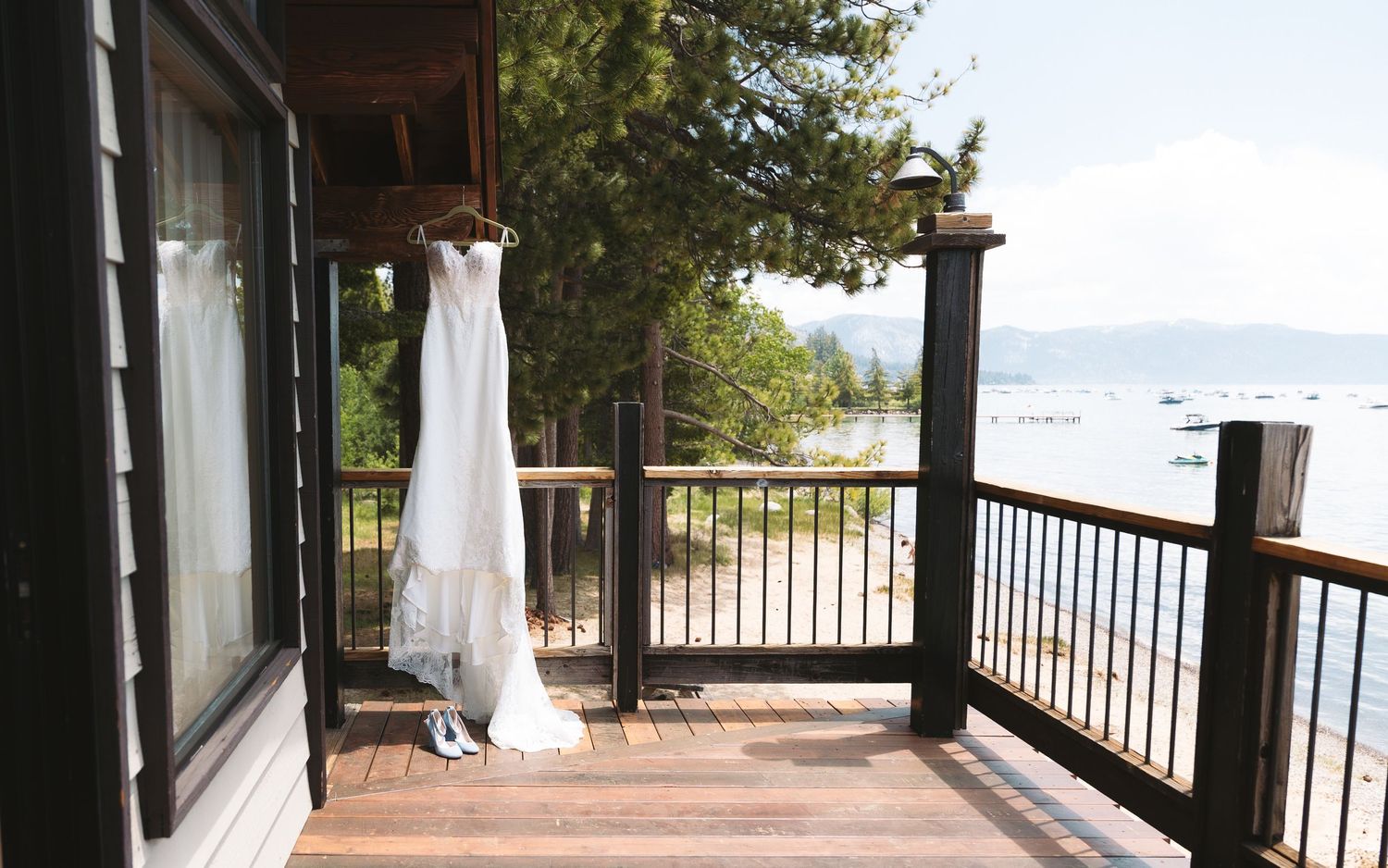 Lake Tahoe Wedding getting ready- wedding dress captured by Marcu Fotography - destination wedding photographer