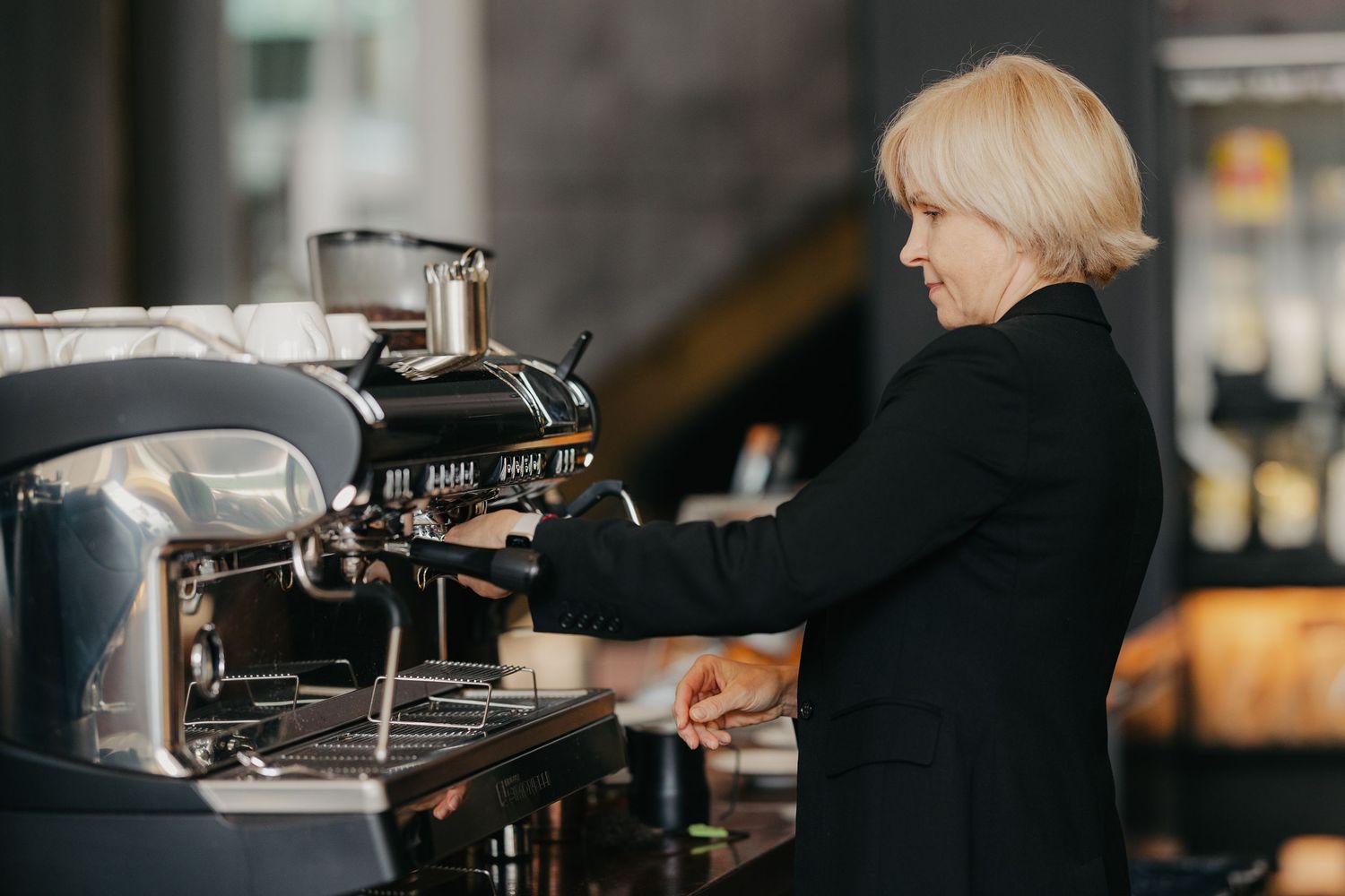 Branding photographer in Edmonton capturing restaurant menu - coffee making