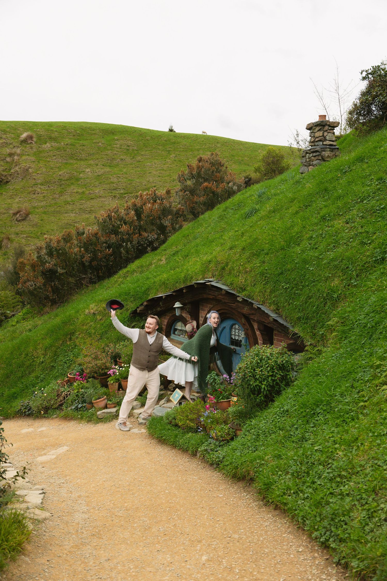 Destination wedding in Hobbiton New Zealand captured by destination wedding photographer - Marcu fotography