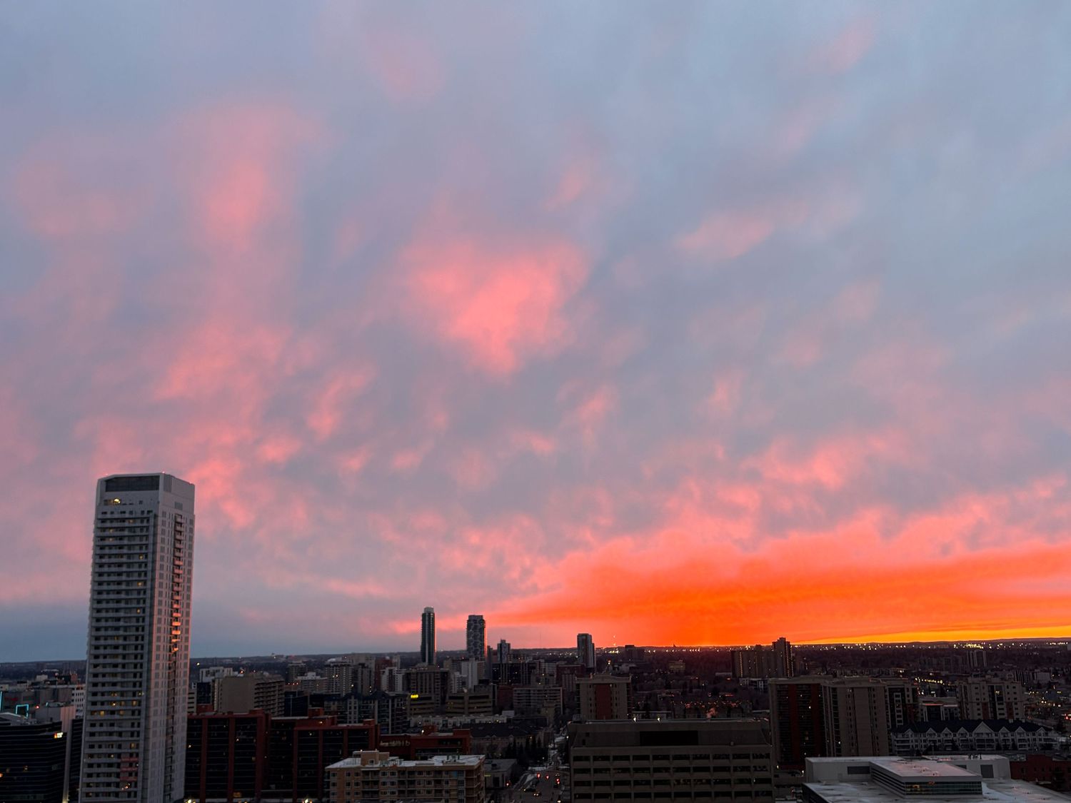 sunset in edmonton captured by wedding photographer