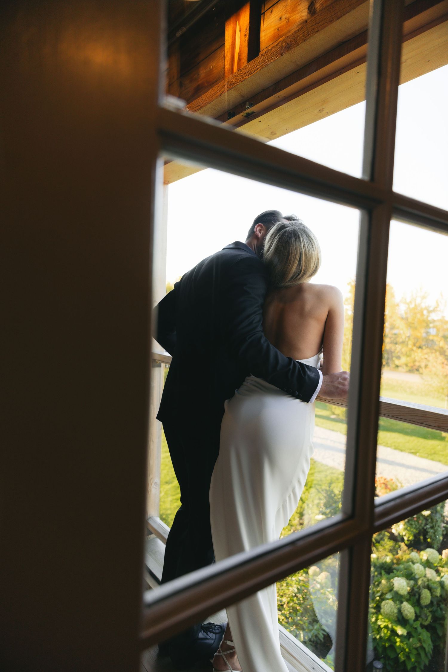 wedding couple captured from the back