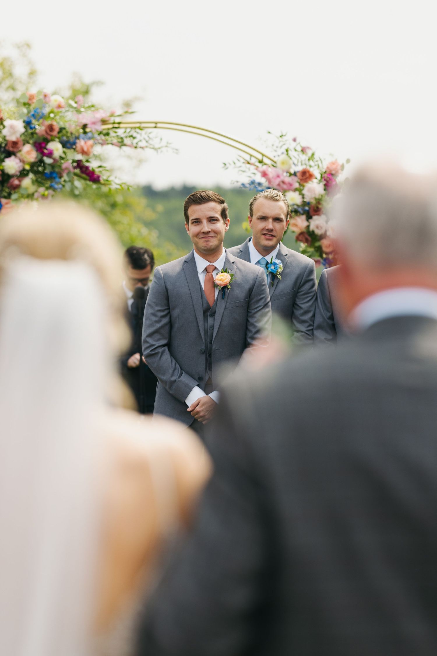 groom seeing bride for the first time