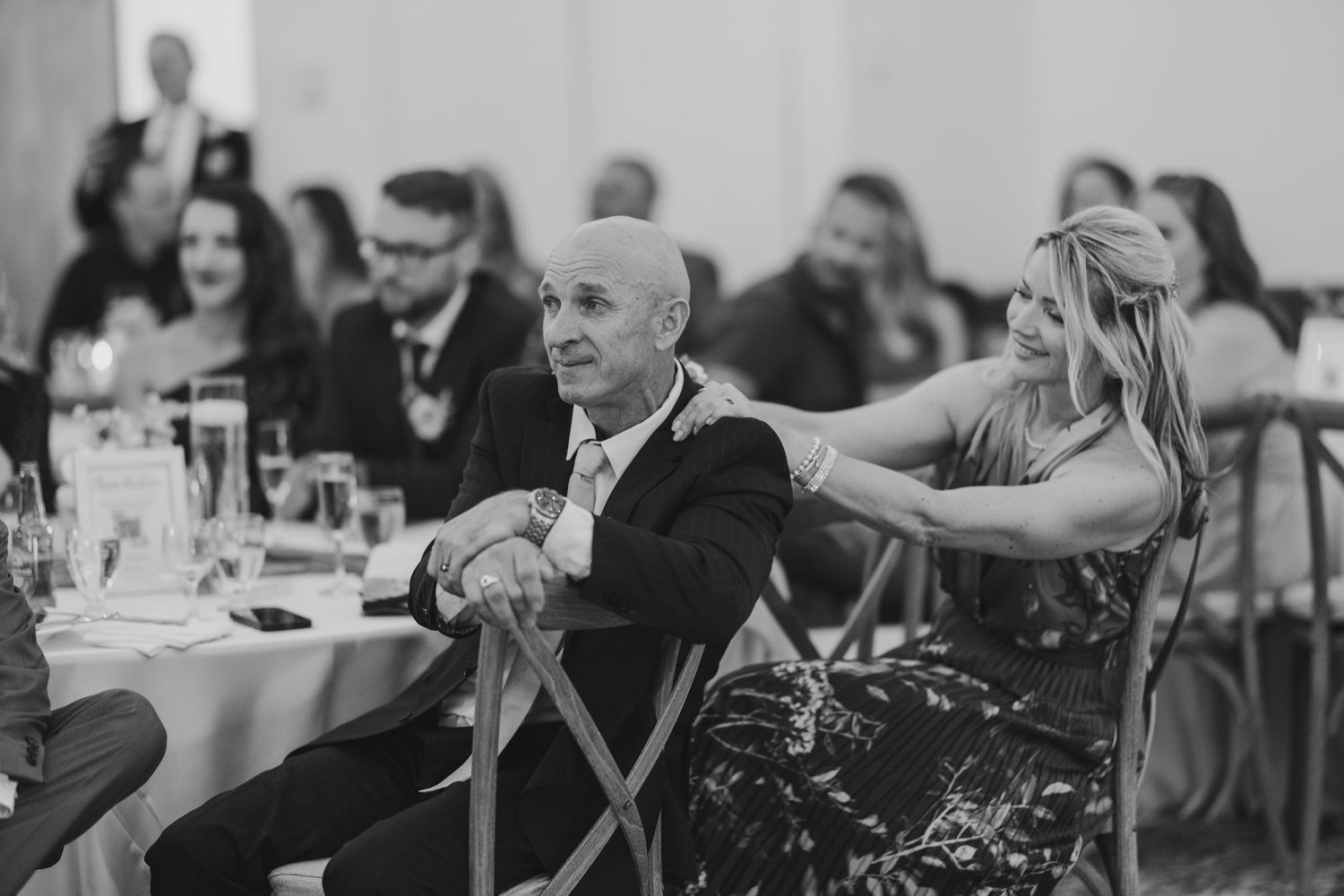 emotional moment during speeches of wedding