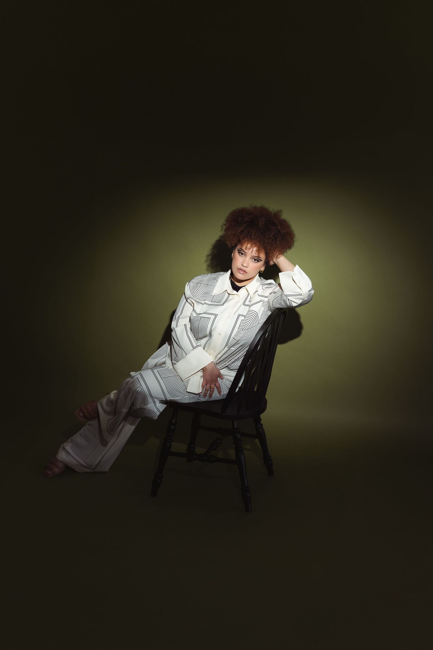 model posing in studio