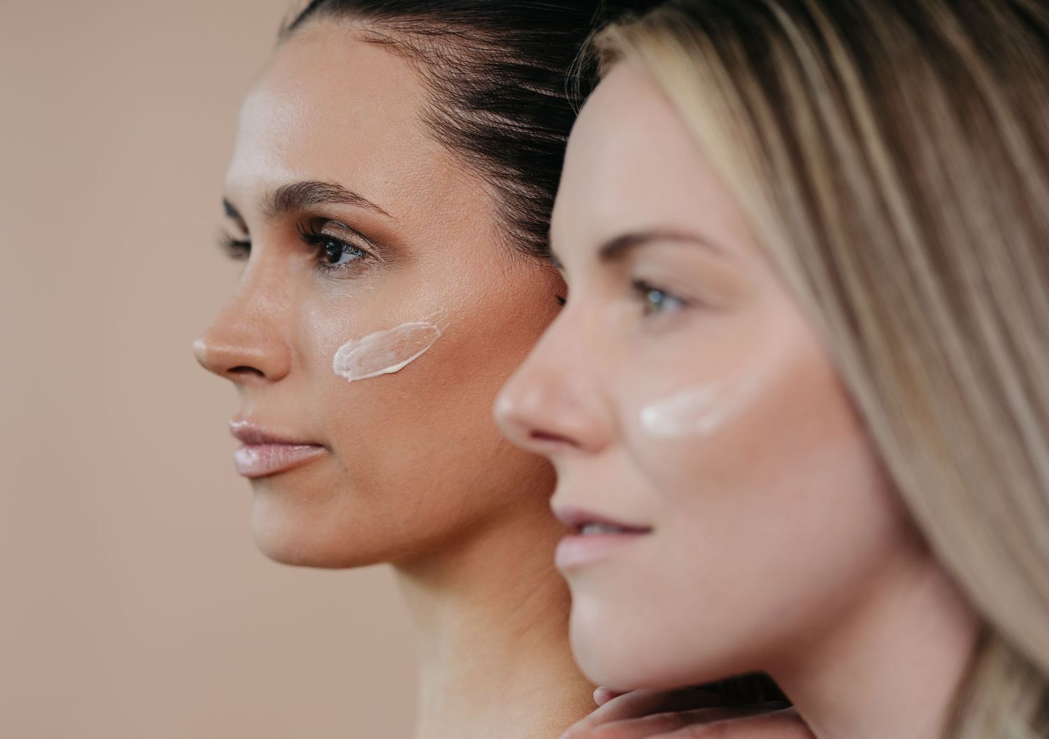 Studio branding photographer in Edmonton capturing model showcasing skin care brand, captured by Marcu fotography