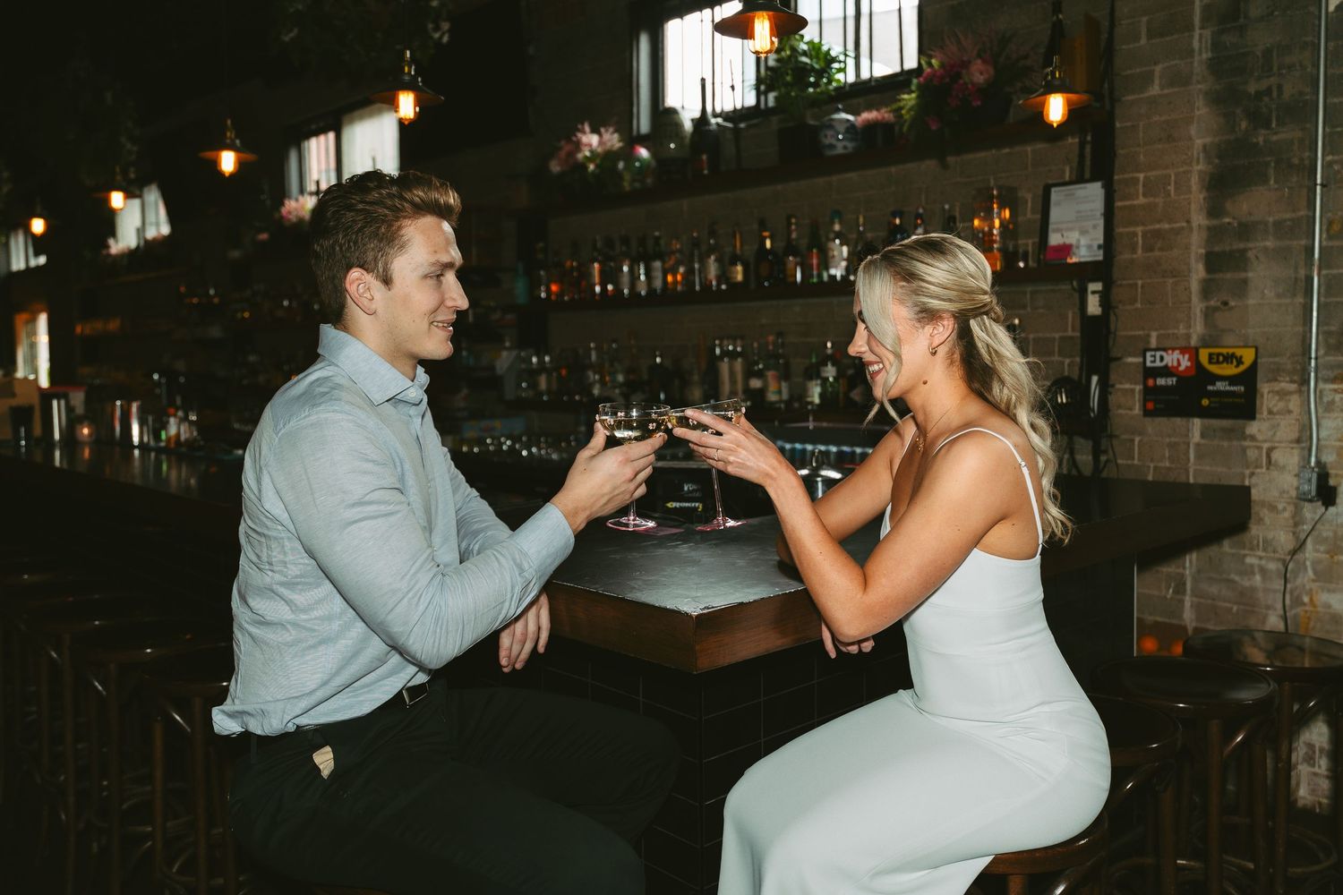 luxury engagement photoshoot captured in bar by Marcu fotography