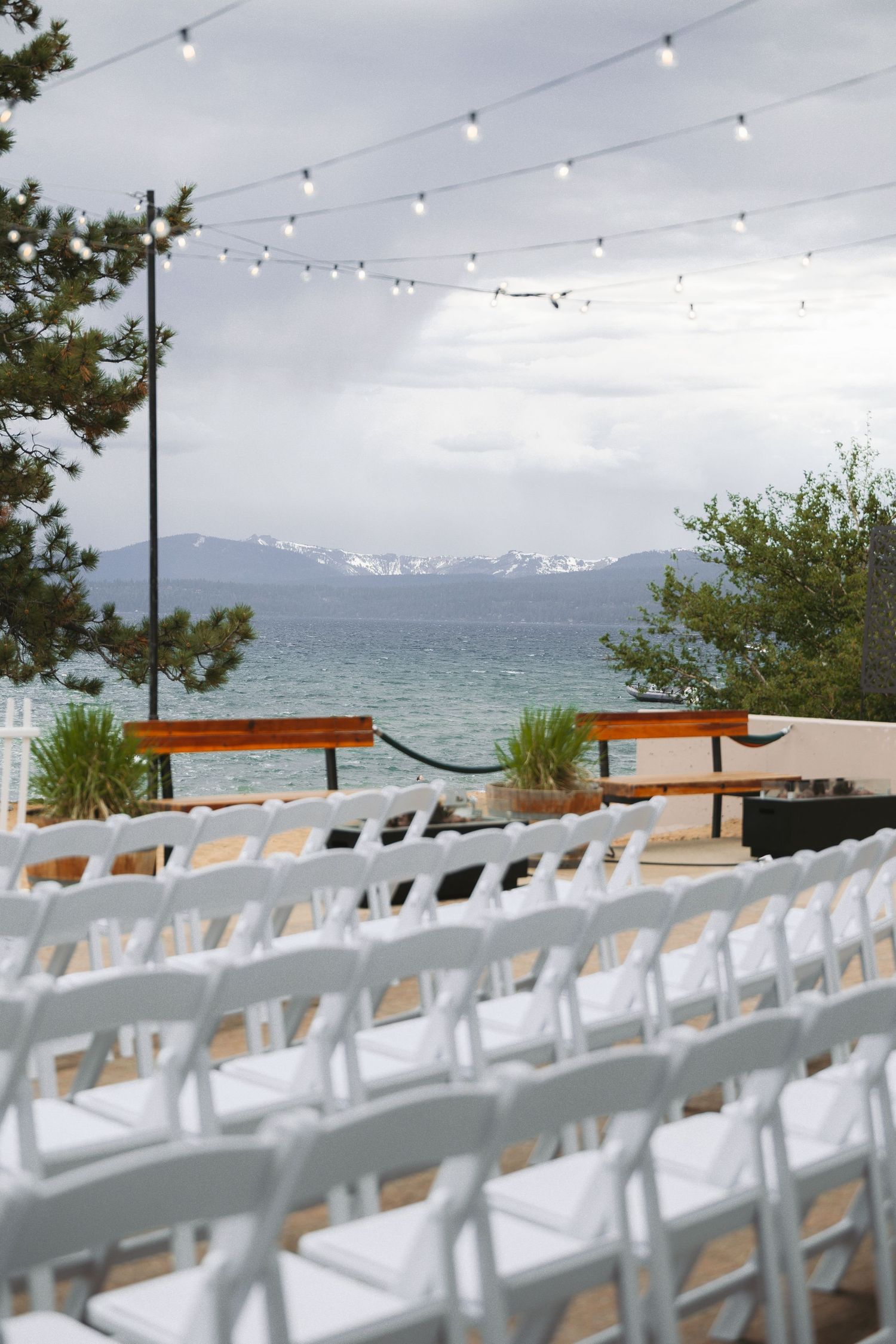 Lake Tahoe Wedding ceremony captured on the beach by Marcu Fotography - destination wedding photographer