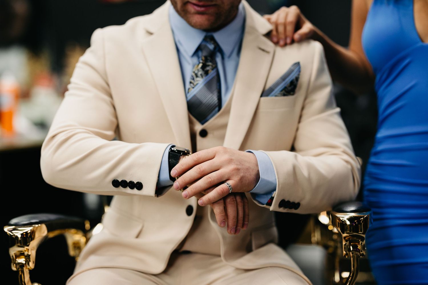 personal branding session in barber shop in Edmonton captured by Marcu fotography