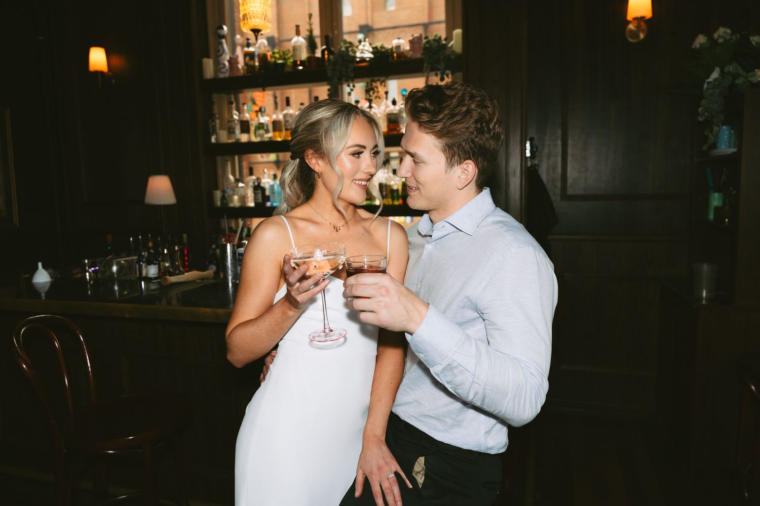 luxury engagement photoshoot captured in bar by Marcu fotography