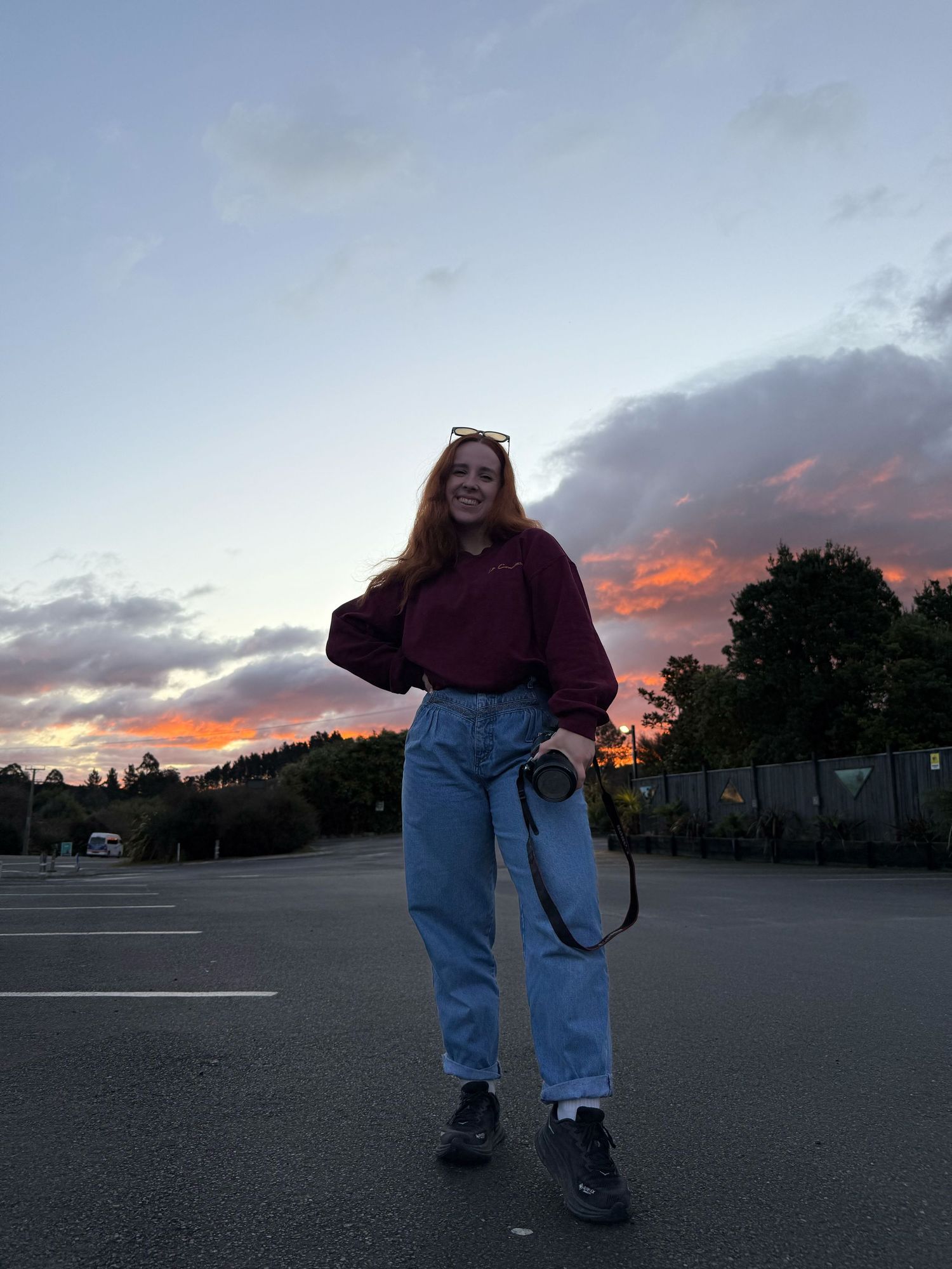 photographer during sunset