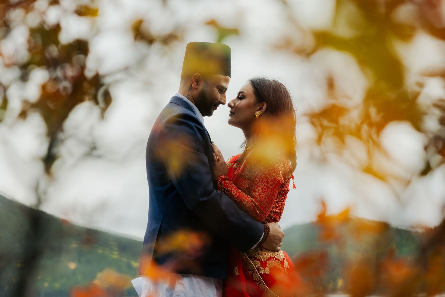 nepali couple captured in banff Alberta by Marcu fotography