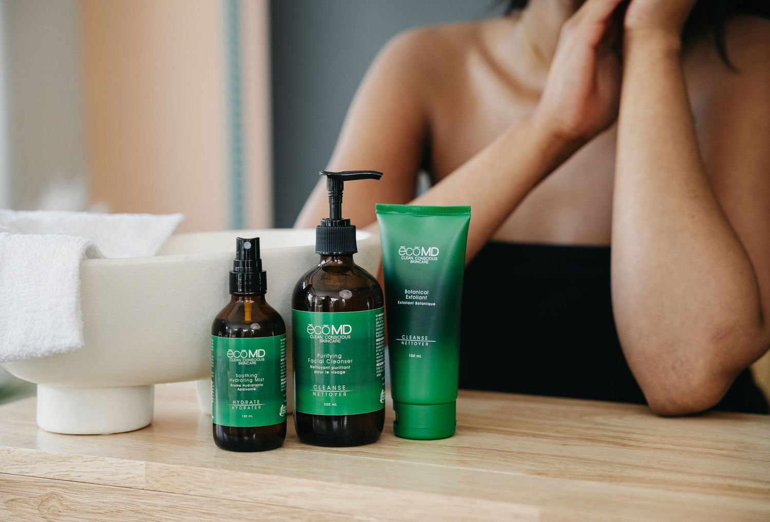 Studio branding photographer in Edmonton capturing skin care brand, captured by Marcu fotography