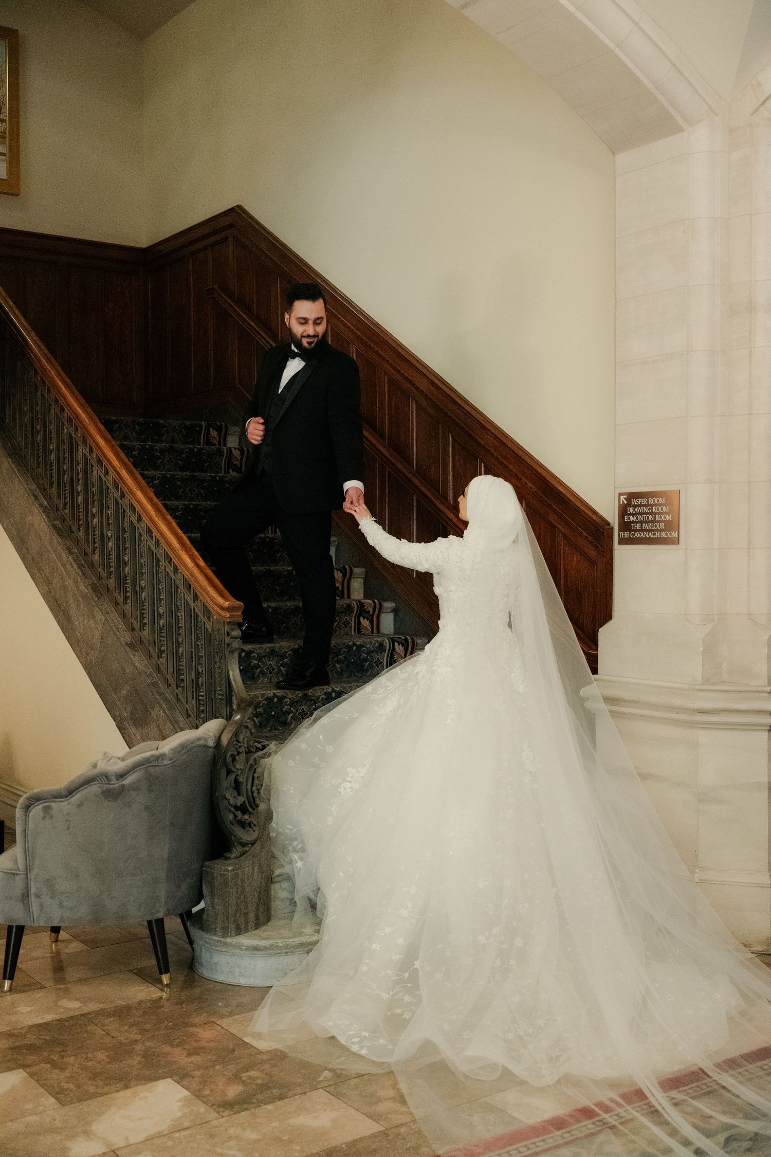 luxury portraits of arabic couple at the fairmont Edmonton captured by Marcu Fotography