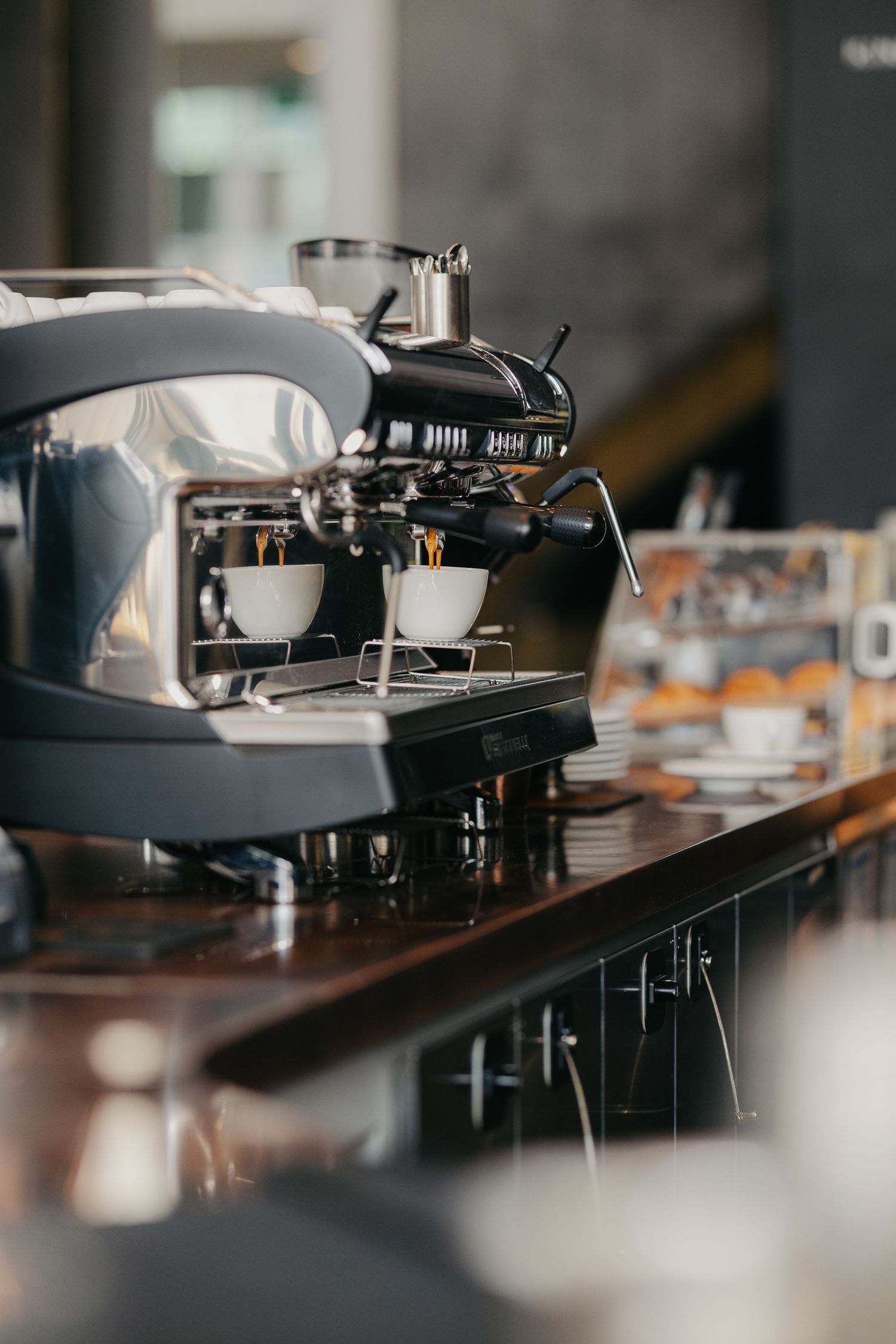 Branding photographer in Edmonton capturing restaurant menu - coffee making