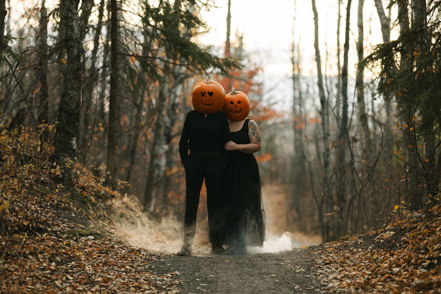 halloween couple photoshoot in edmonton captured by Marcu fotography