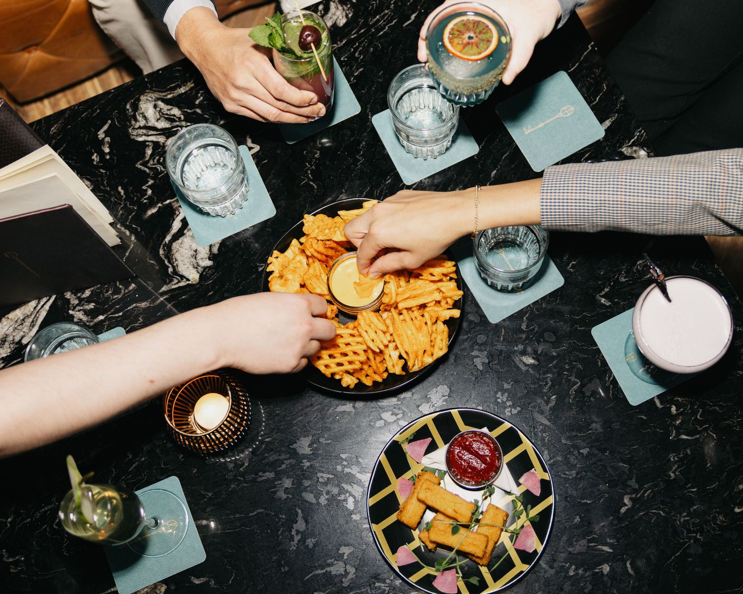 branding photos of drinks at luxury bar in edmonton