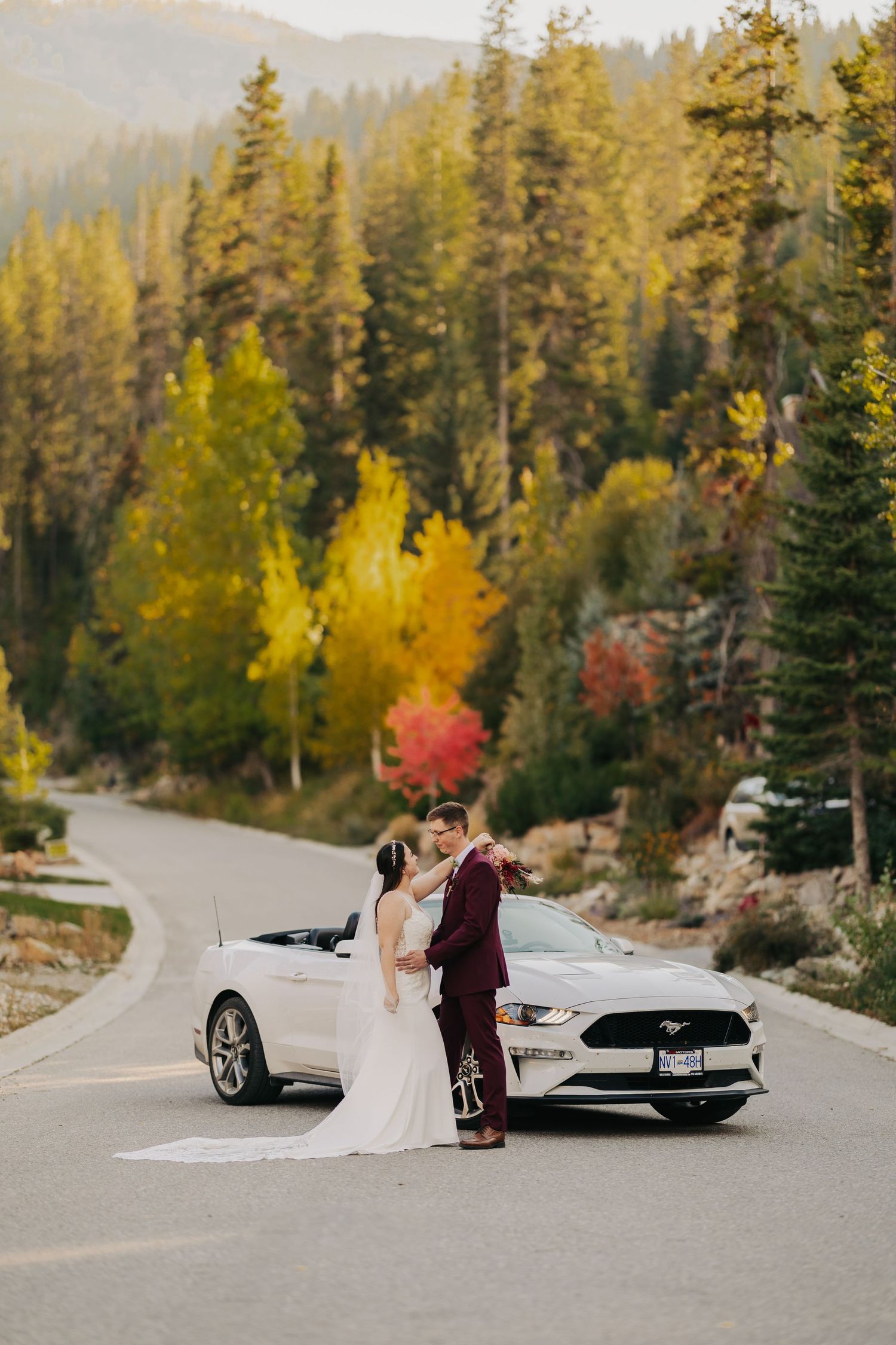 panorama wedding during fall