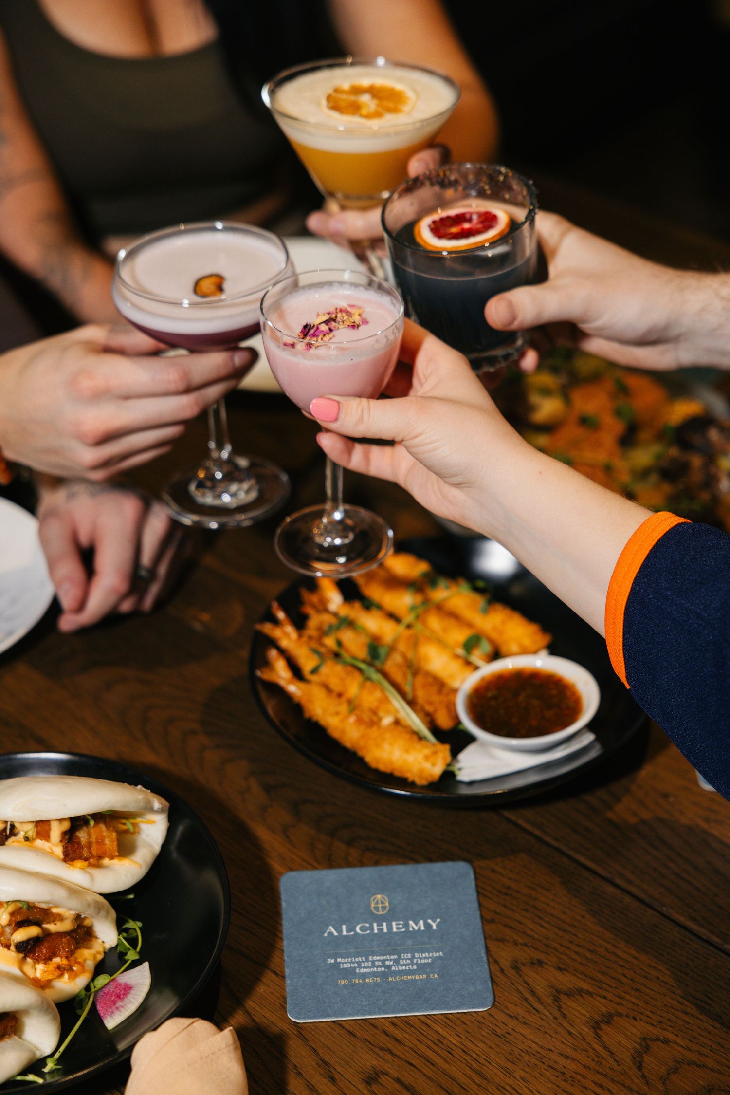branding photos of drinks at luxury bar in edmonton