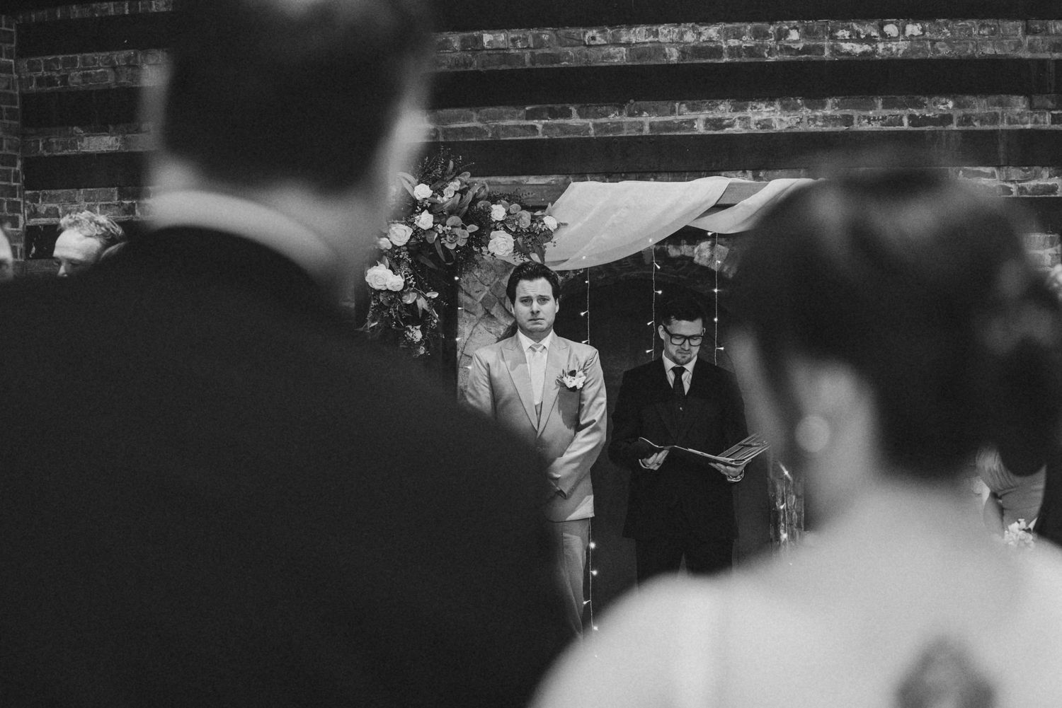 groom seeing bride for the first time