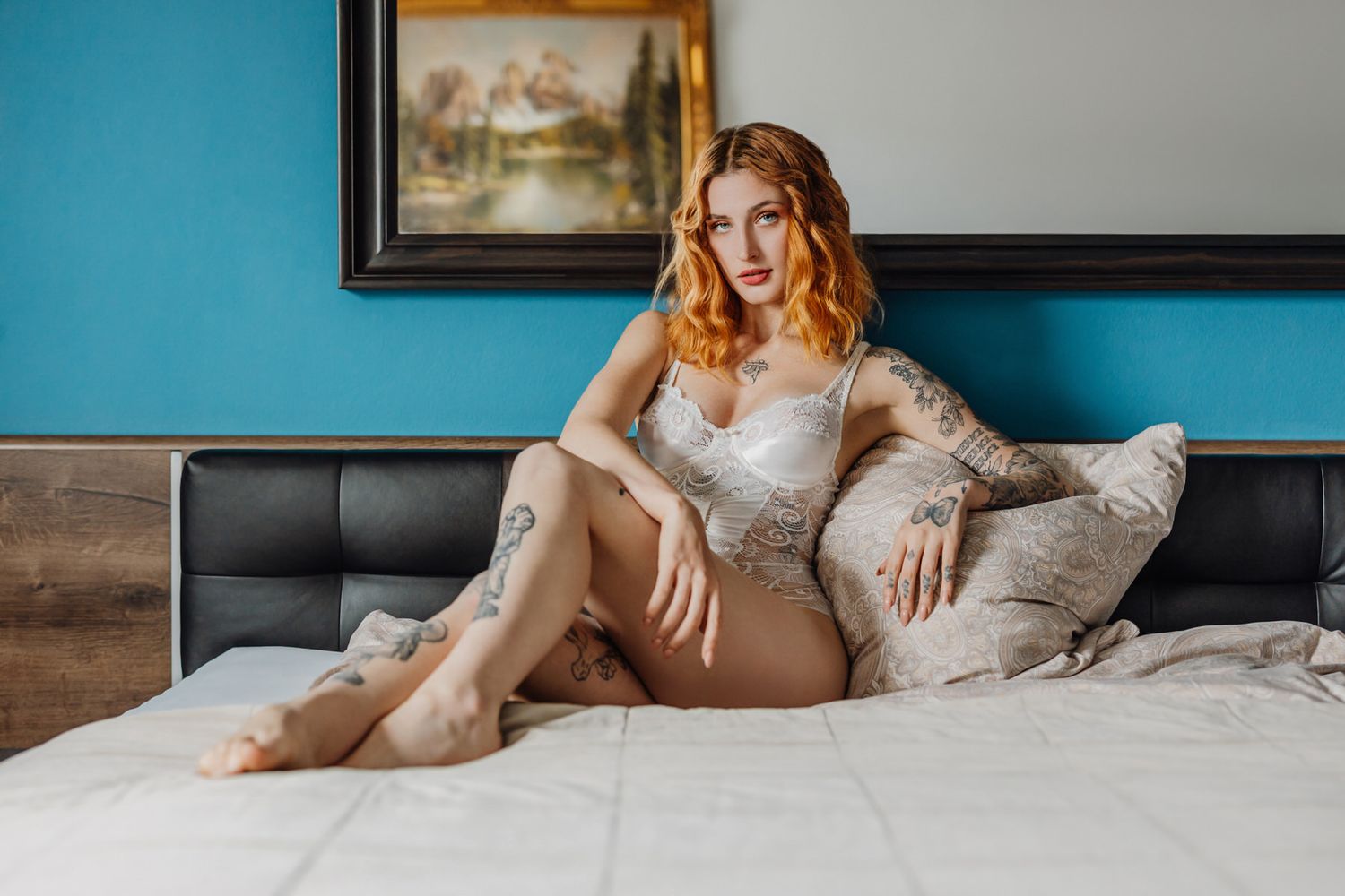 Boudoirfoto einer Frau im Bett, Fotograf München