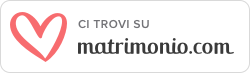 A white heart logo with text 'CI TROVI SU matrimonio.com' on a light background.