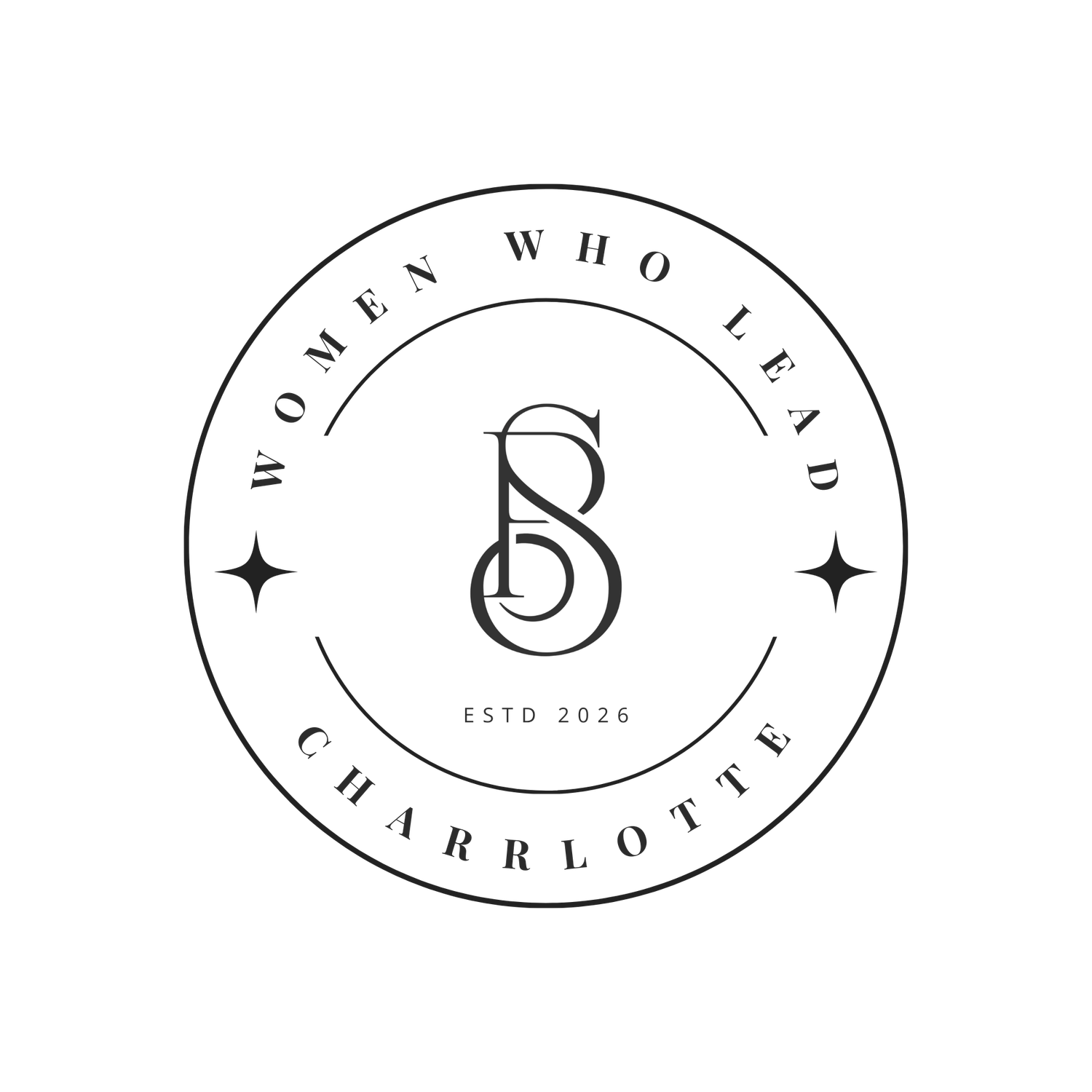 A row of three minimalist black and white circular logo designs featuring moon and star motifs.