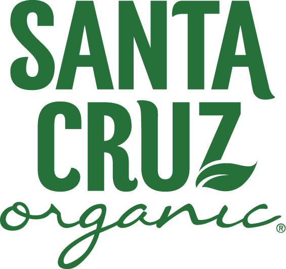 Santa Cruz Organic brand logo in green text with a leaf accent.