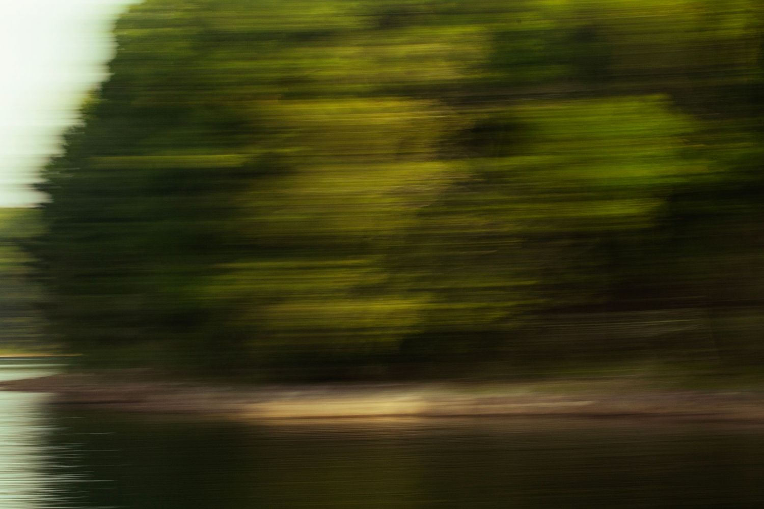 Slow shutter speed of a reservoir
