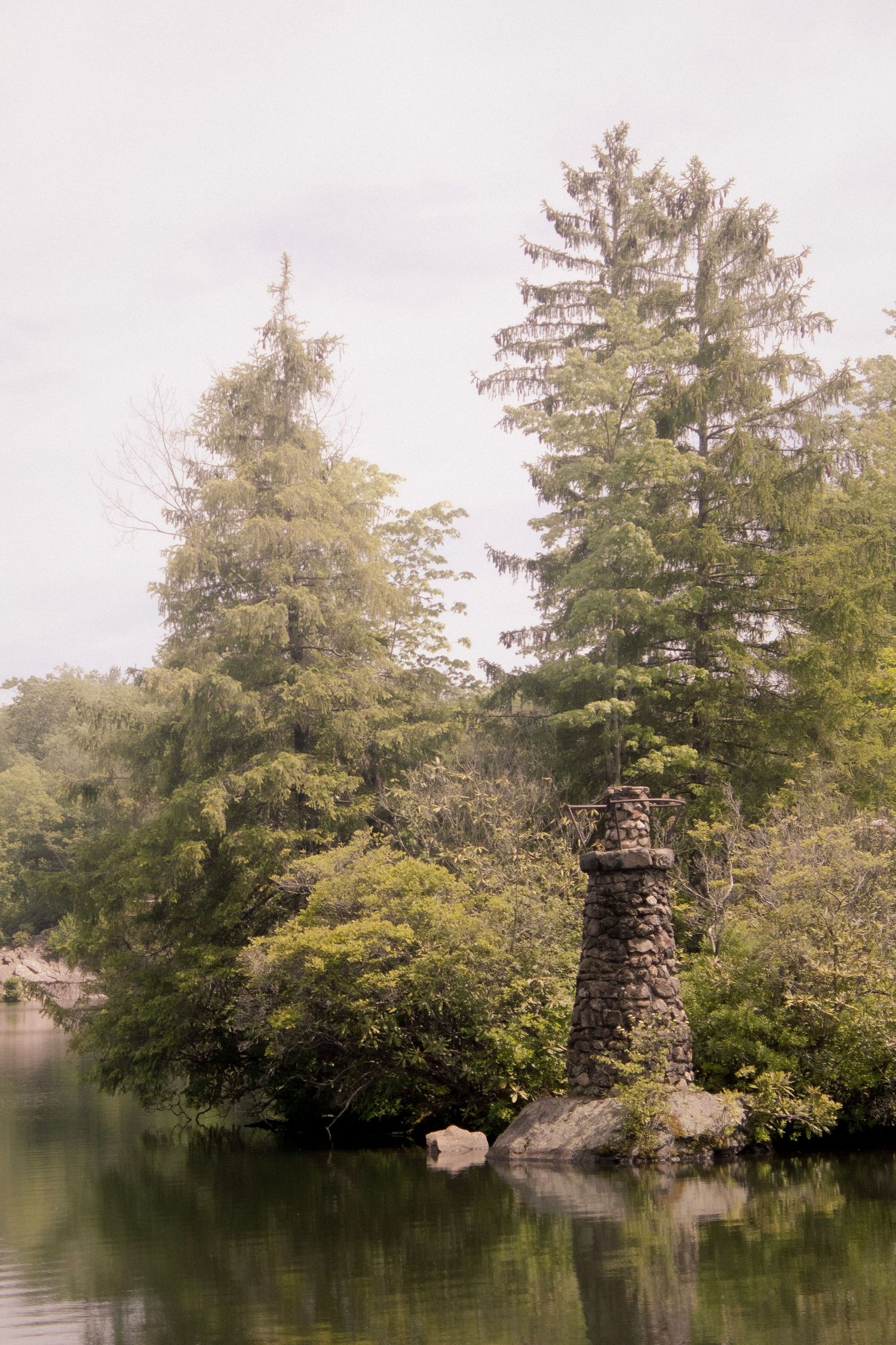 Lake with a light house