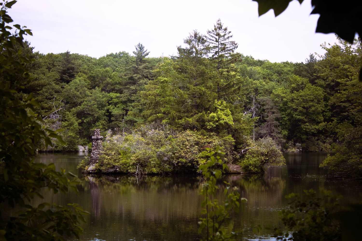 Island in the middle of a lake
