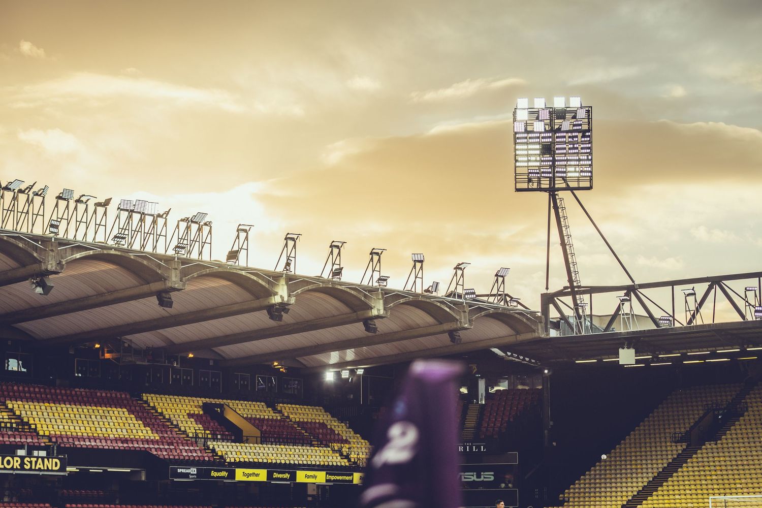 Vicarage Road During sunset hours