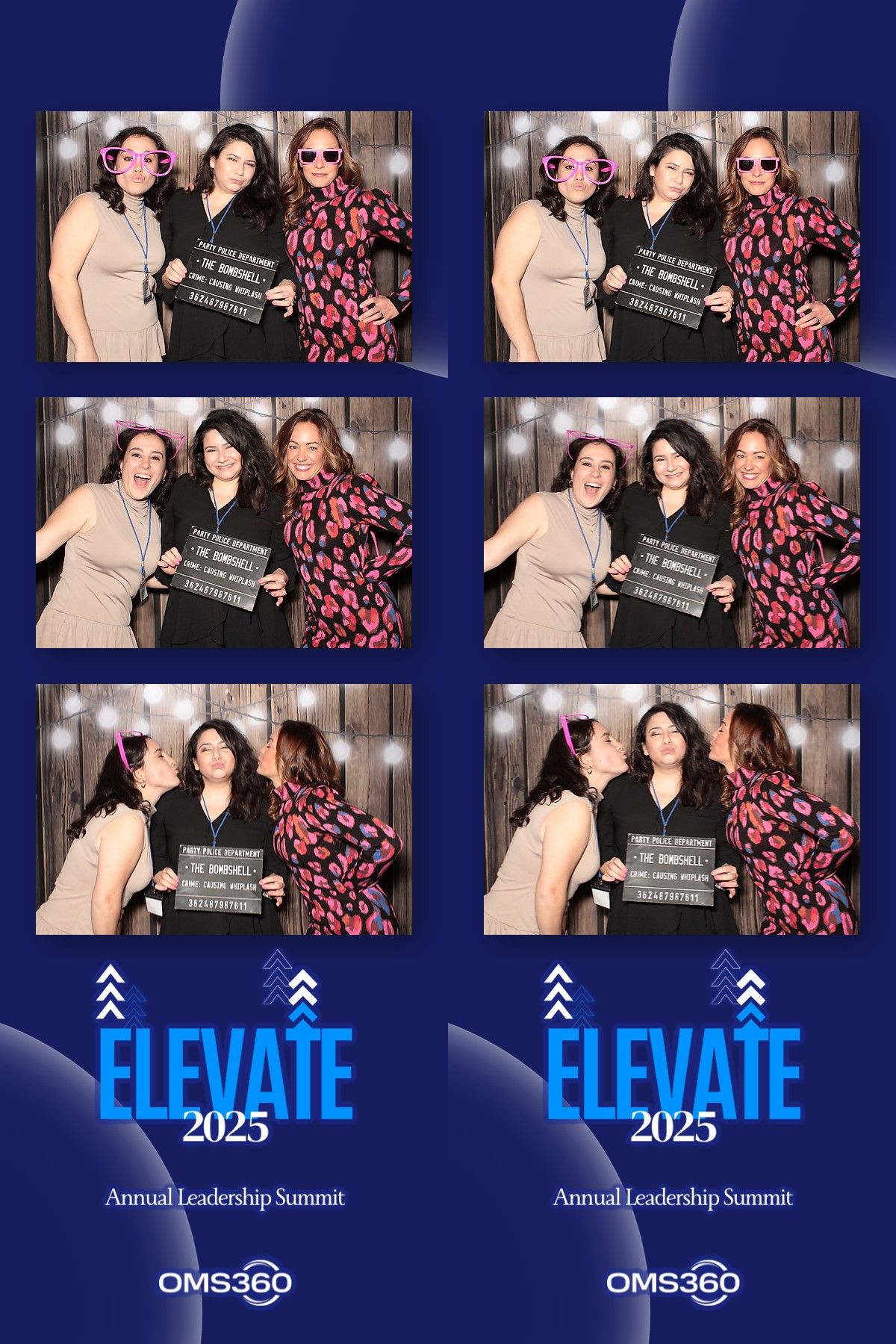 Photo booth strip collage showing attendees at the Elevate 2025 Annual Leadership Summit.