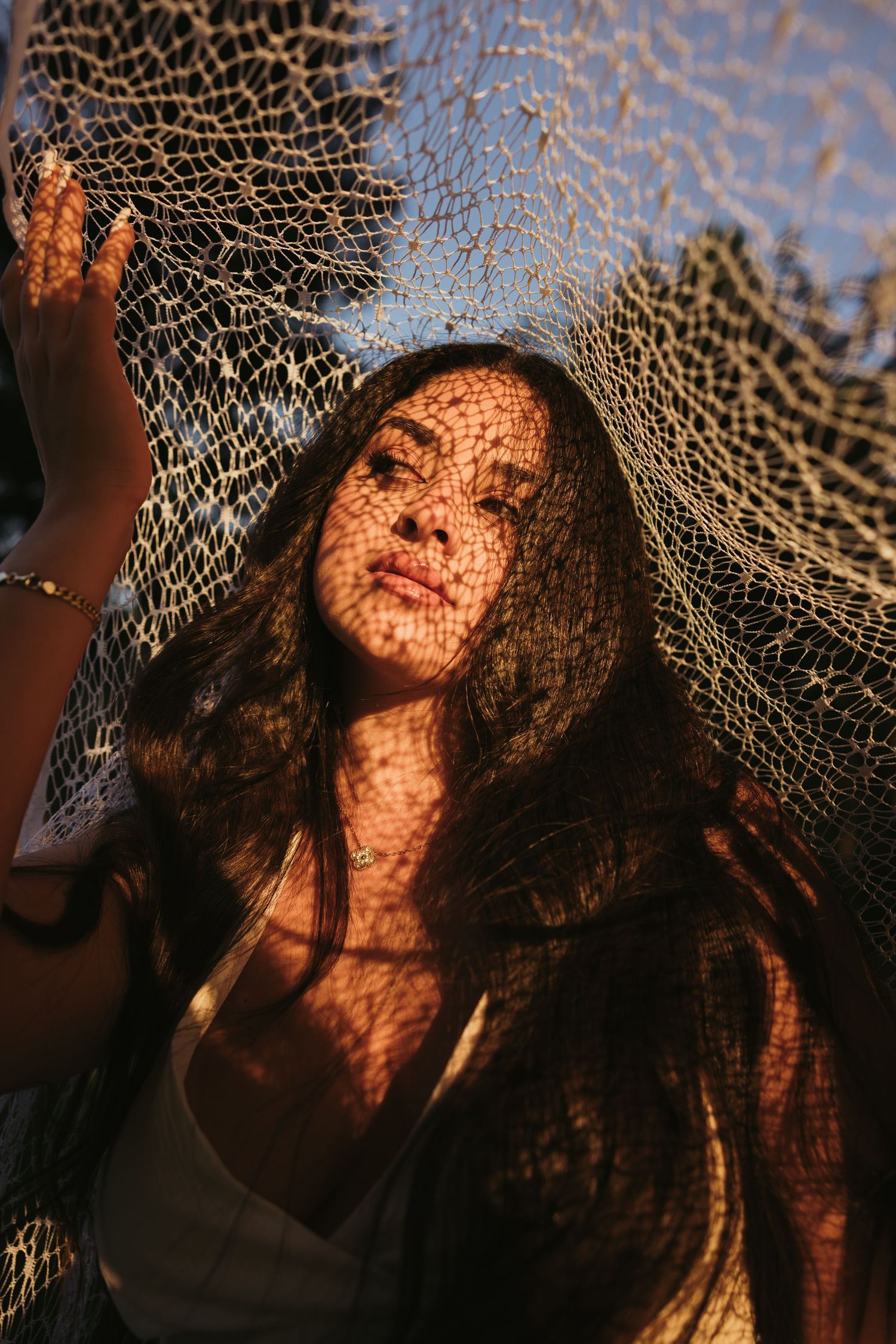 Woman in warm autumn lighting during an outdoor lifestyle photoshoot in Cyprus