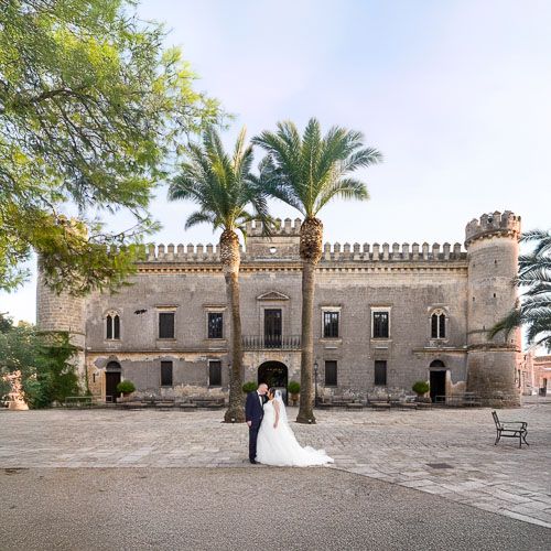Editorial wedding portrait at French château