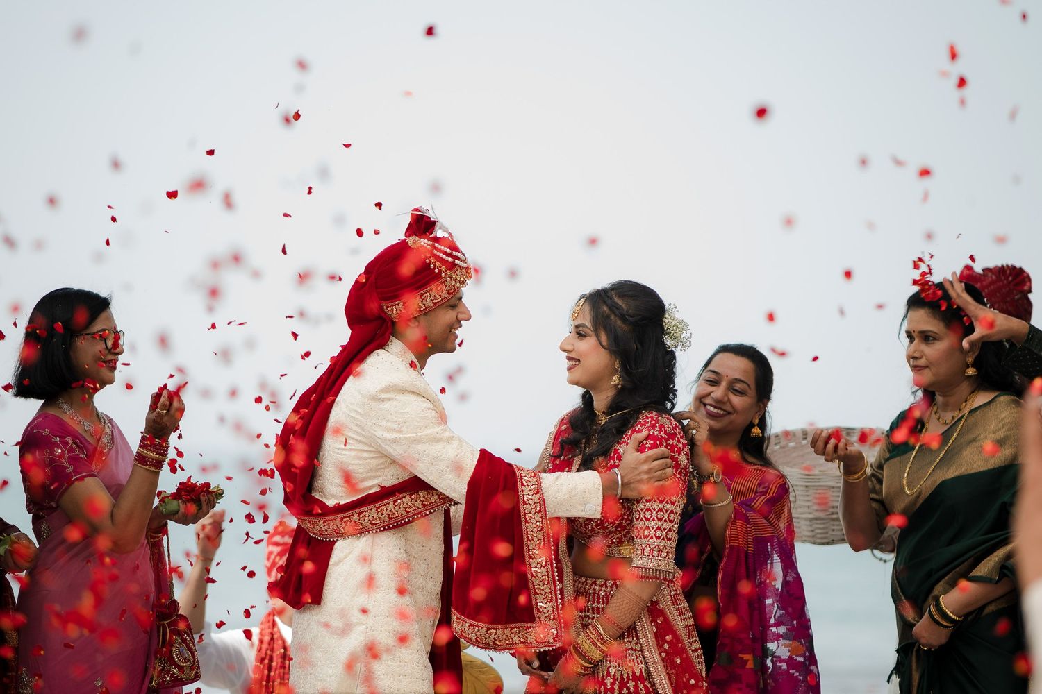 A bride and groom at Prainha Goa India