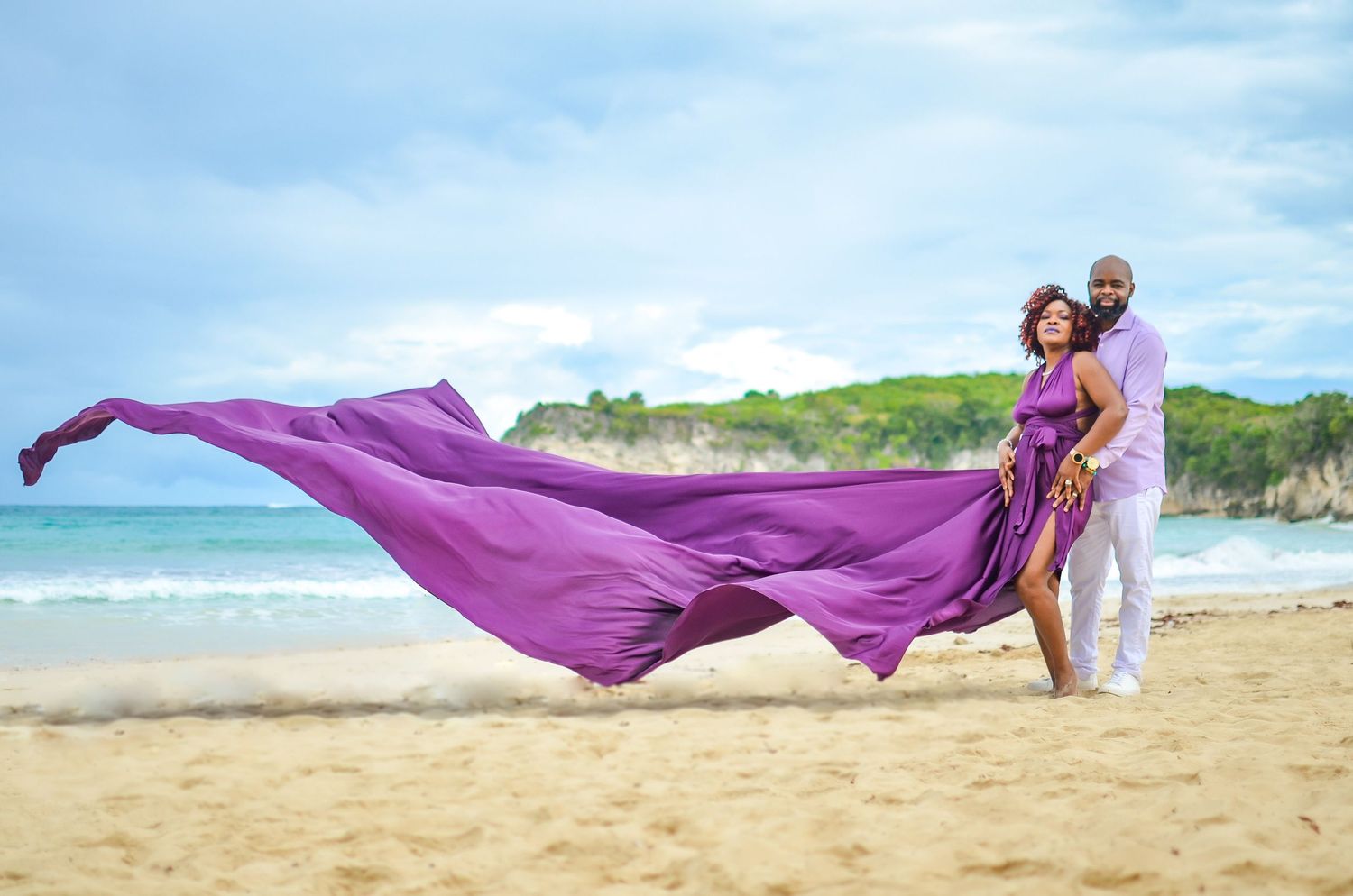 LOVE STORY PHOTOSHOOT IN PUNTA CANA - FLYING DRESS