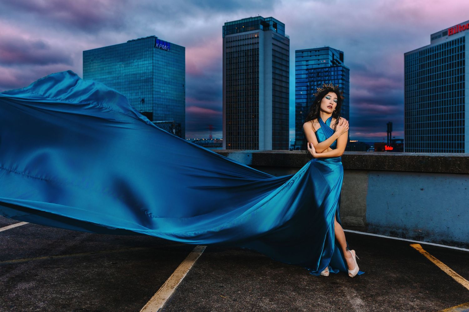 Flying dress photography by Wollongong photographer Angelique Kelly
